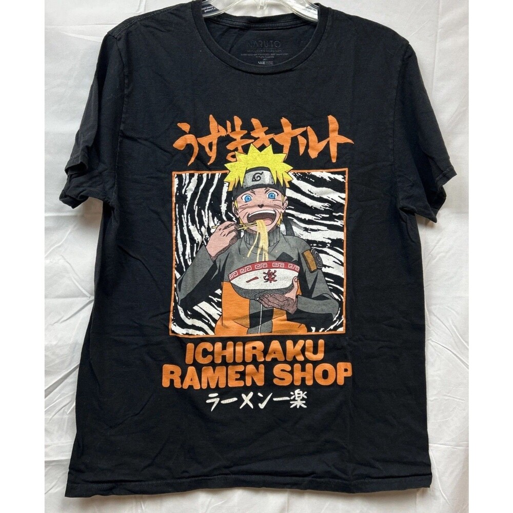 Naruto Shippiden Ichiraku Raman Shop TShirt Men L Black Anime VIZ Media Graphic